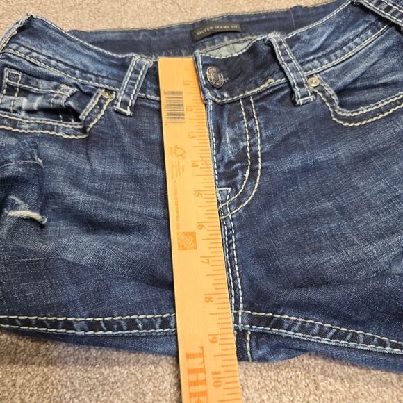 buckle streetwear y2k Embroidered vtg designer bootcut Silver Jeans Co sz 28/32 - Picture 6 of 15